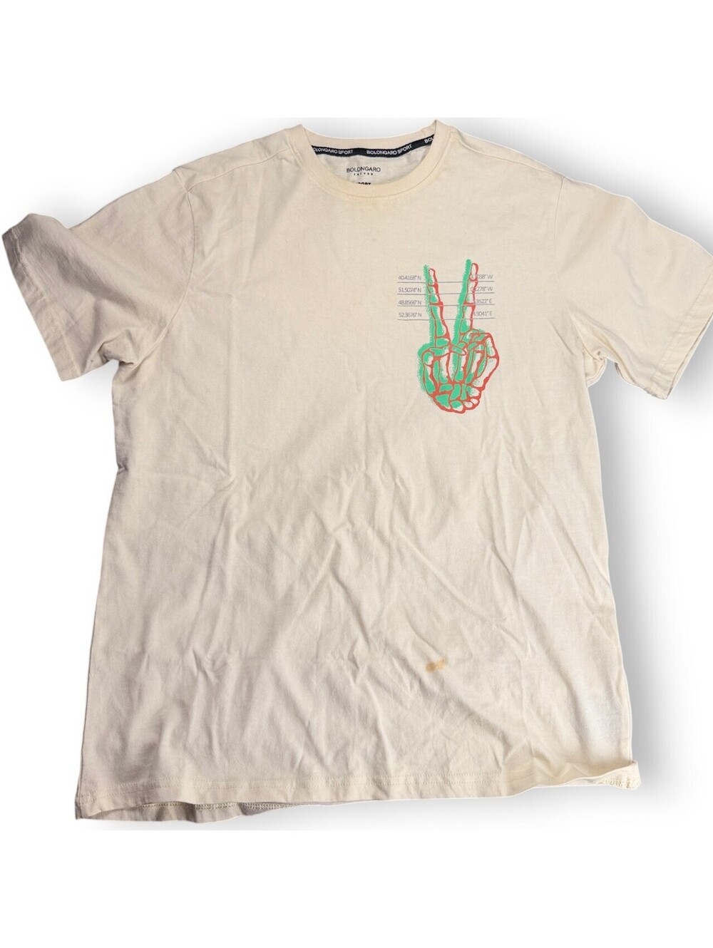 👻 Bolsonaro Skeleton Graphic T-Shirt in Cream Small